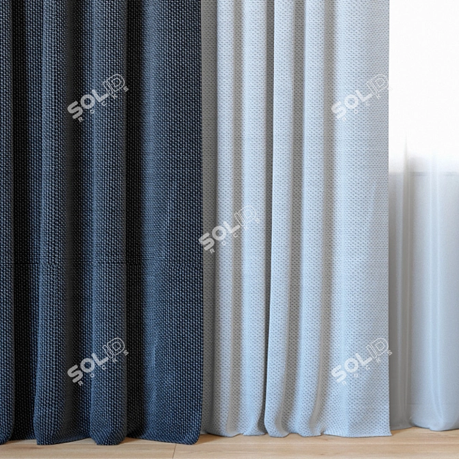 ROHI Topia Curtains with Tulle | Elegant Window Treatment 3D model image 2