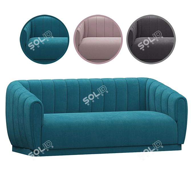 Marissa Velvet Sofa: Luxurious & Stylish 3D model image 1