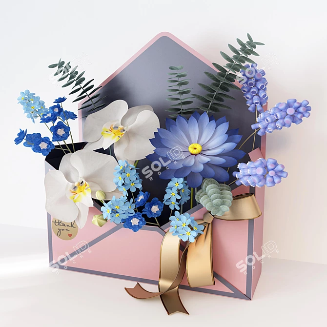 Title: Floral Envelope Décor 3D model image 1