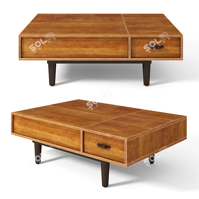 Sleek Mid Century Coffee Table 3D model image 1