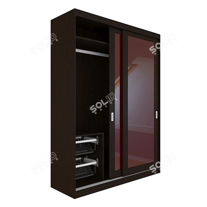 Sleek Sliding Wardrobe SKM-80 (7) 3D model image 3