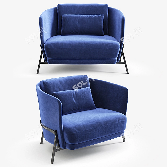 Elevated Comfort: Arflex CRADLE Chair 3D model image 1