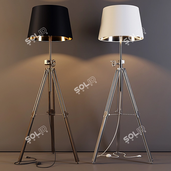 Zuma Line Seville Black & White Floor Lamp 3D model image 1