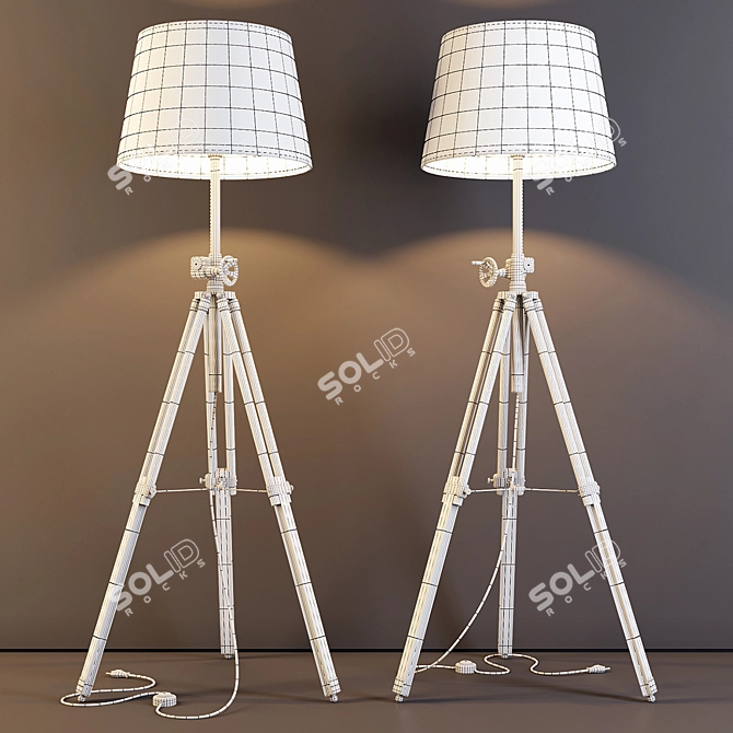 Zuma Line Seville Black & White Floor Lamp 3D model image 3