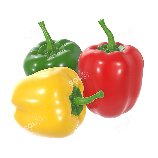 Premium Bell Peppers: Fresh and Flavorful 3D model image 1