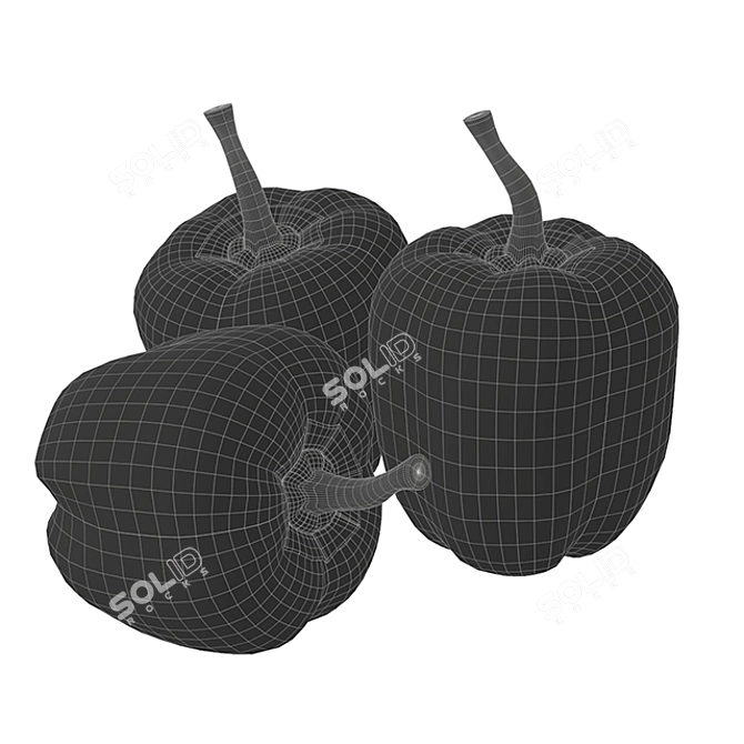 Premium Bell Peppers: Fresh and Flavorful 3D model image 2