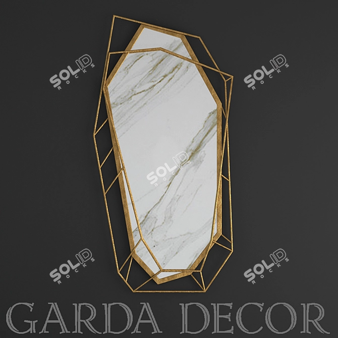 Garda Decor Mirror: Exquisite Metal & Precious Stone 3D model image 1