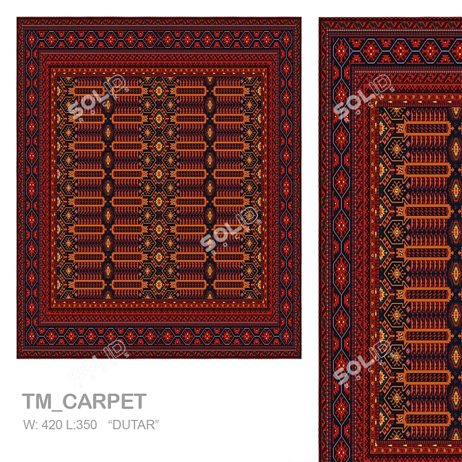 Vintage Persian-inspired TM Carpet 3D model image 1