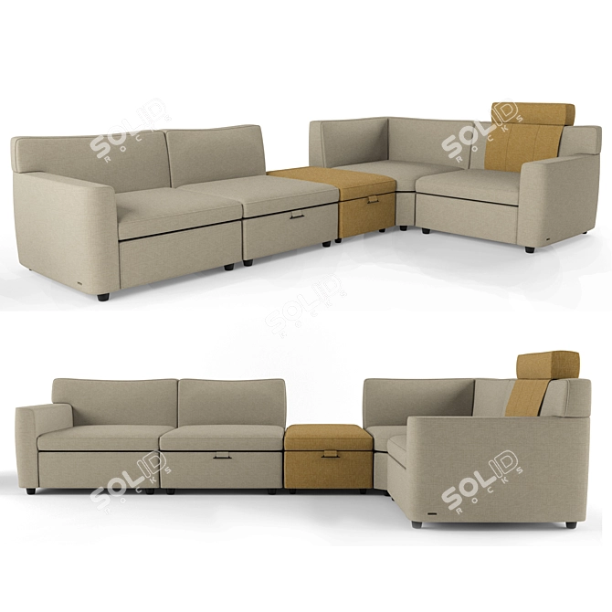 Sophisticated Euforia C015 Sofa 3D model image 1