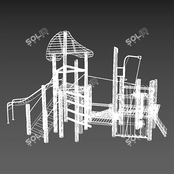 Kompan Tower with Slot: An Exciting Playtime Experience for Kids 3D model image 2