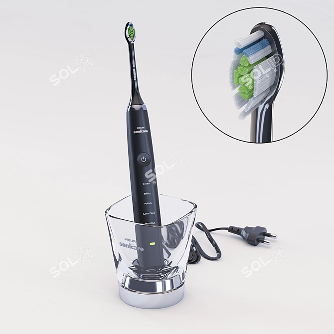Sonic Clean Electric Toothbrush 3D model image 2