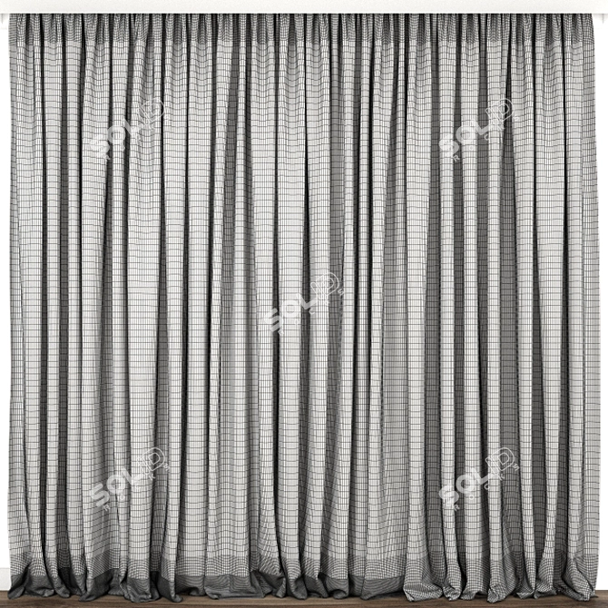 Elegant Curtain Design 3D 3D model image 3