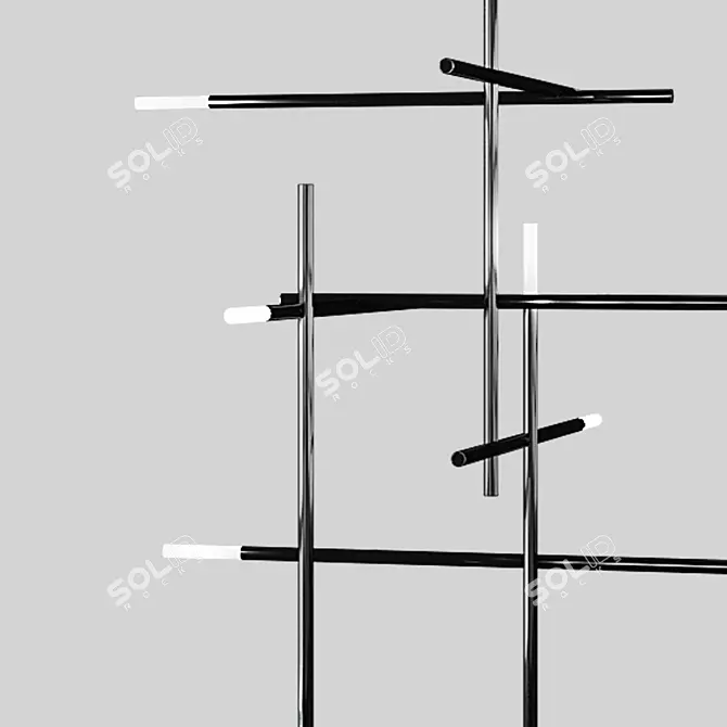 Elegant Suspended Lamp Kitami L 3D model image 3