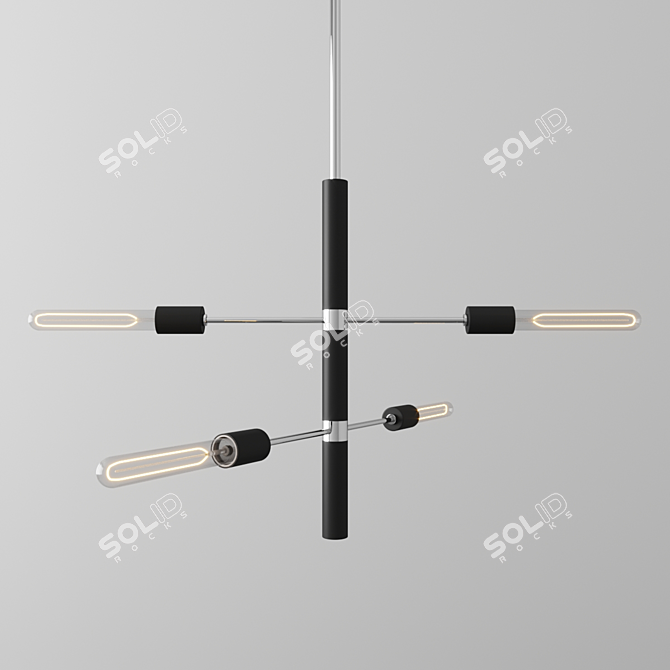 Mitzi Astrid Chandelier: Elegant Black Polished Nickel 3D model image 2