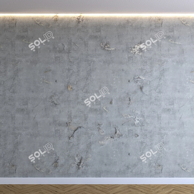 Textured Plaster Wall 4K 3D model image 1