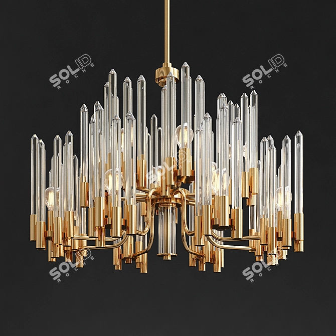 Contemporary Crystal Chandelier 3D model image 1