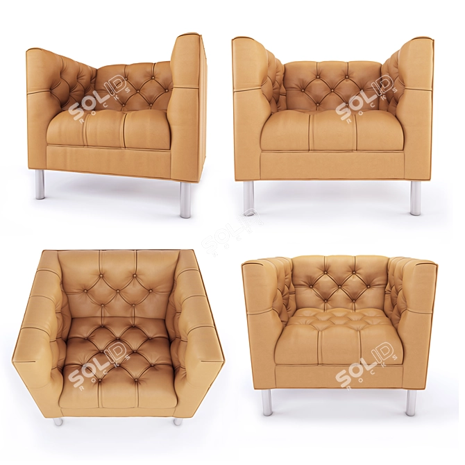 Mid-century Baxter Chair by Jonathan Adler 3D model image 2