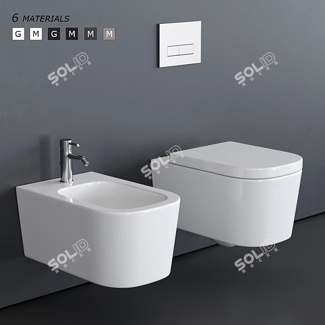 Elegant Meg11 Wall-Hung WC 3D model image 1