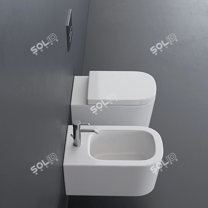 Elegant Meg11 Wall-Hung WC 3D model image 2