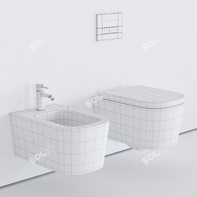 Elegant Meg11 Wall-Hung WC 3D model image 3