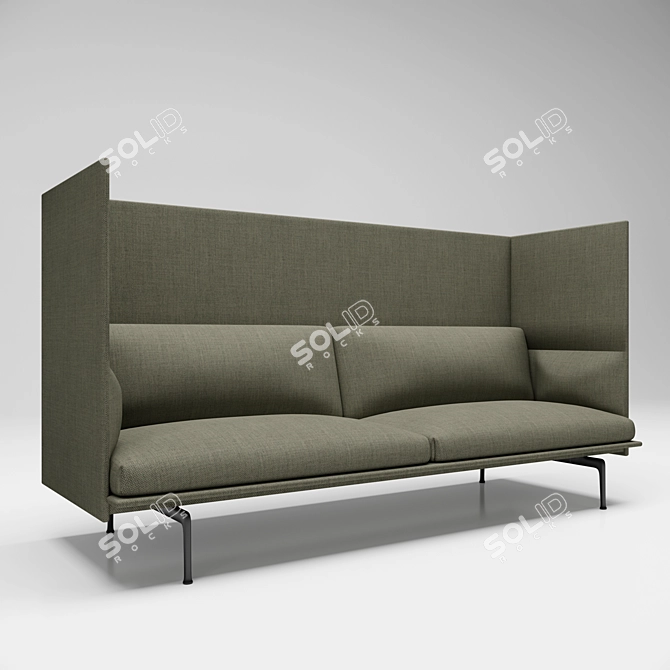 Refined Highback Seating 3D model image 1