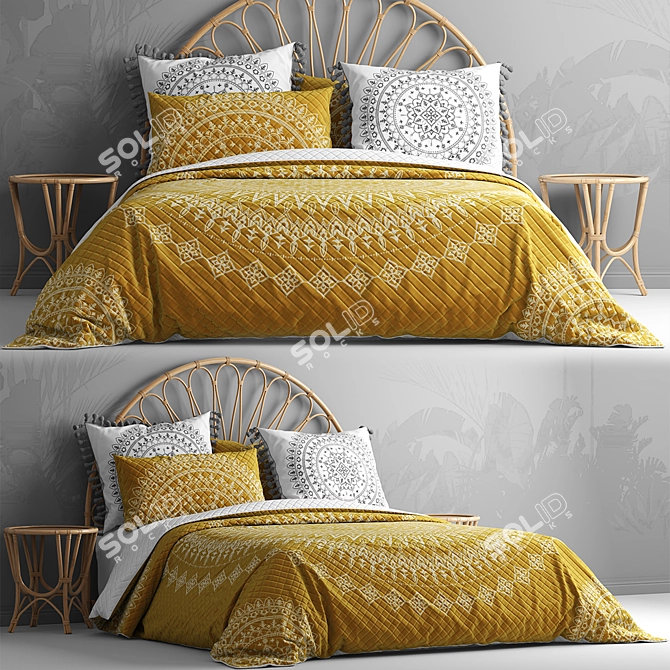 Adairs Australia Bed: Comfort Redefined! 3D model image 1