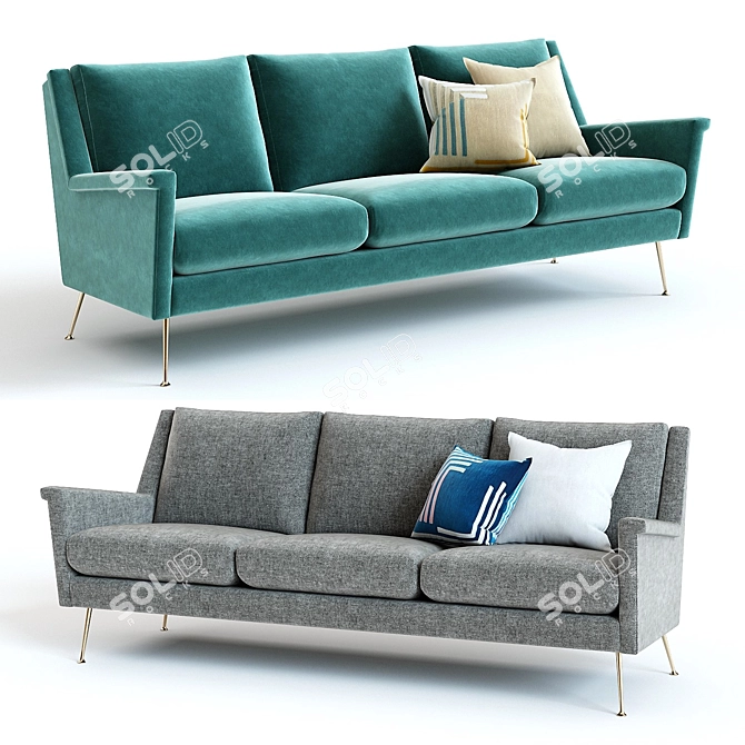 Mid-Century West Elm Carlo Sofa 3D model image 1