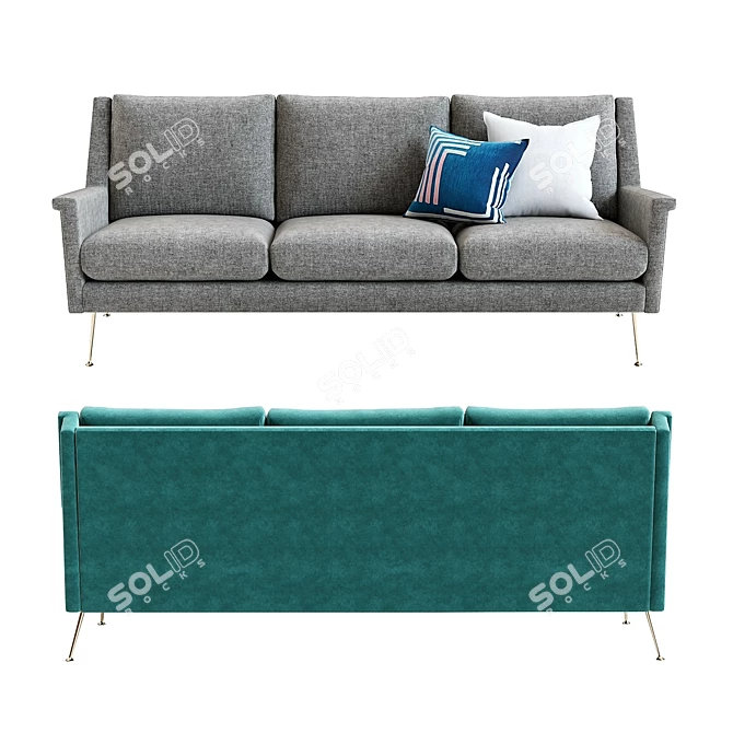 Mid-Century West Elm Carlo Sofa 3D model image 3