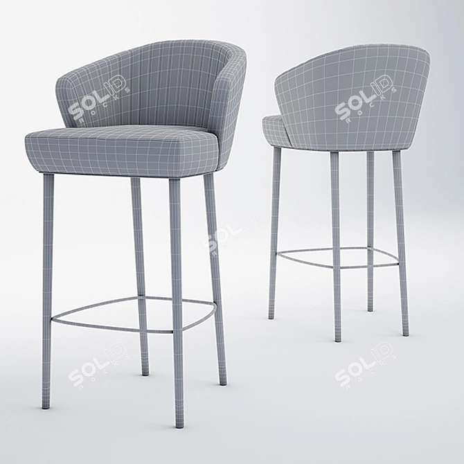 Modern Industrial Nuka Bar Chair 3D model image 3