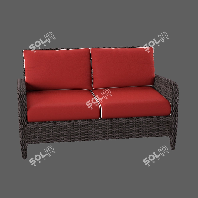 Elegant Velvet Sofa - Russian Translation 3D model image 2