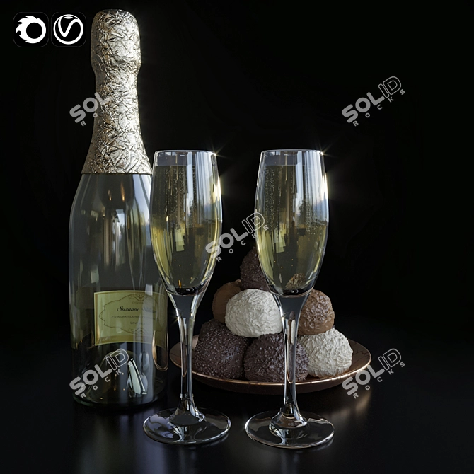 Delicious Food and Drinks 3D model image 2