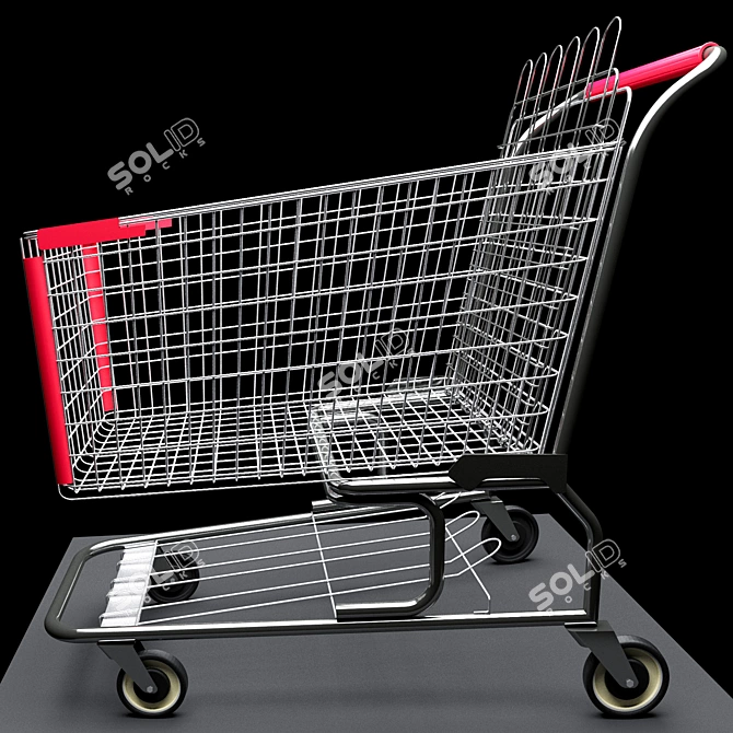 MegaMax Shopping Cart: Ultimate Storage Solution! 3D model image 2