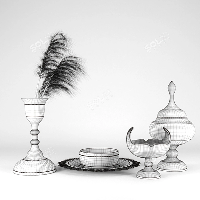 Firouzeh2 Persian Decorative Vases 3D model image 3