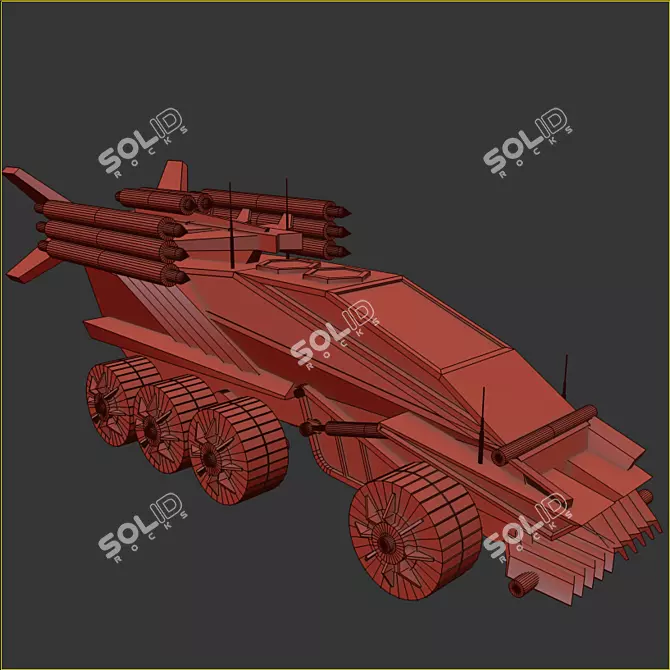 Futuristic Battle Vehicle 3D model image 3