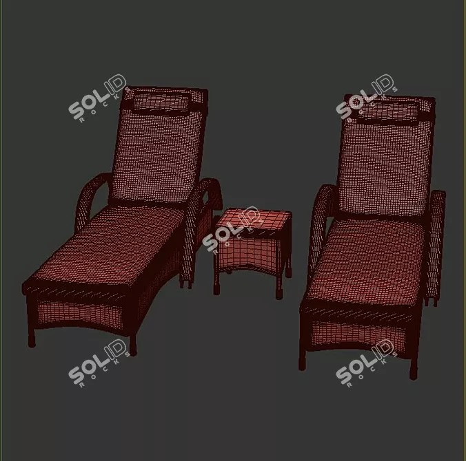 Cozy Convertible Sofa 3D model image 2