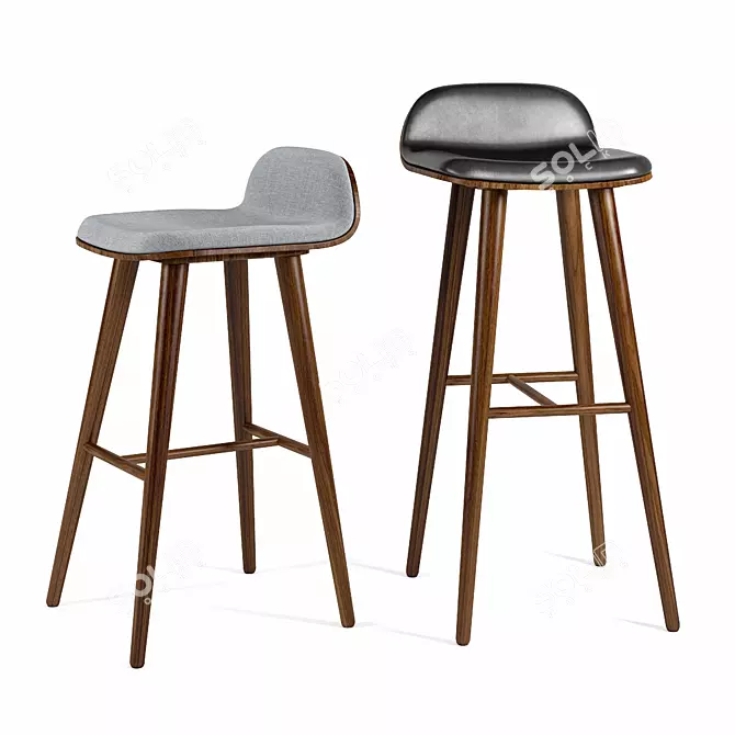 Sleek Sede Bar & Counter Stool 3D model image 1