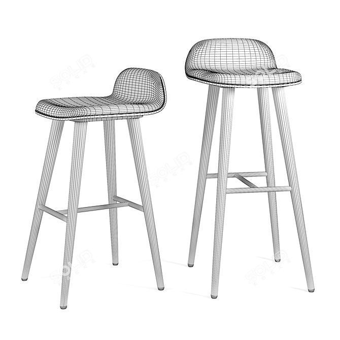 Sleek Sede Bar & Counter Stool 3D model image 3