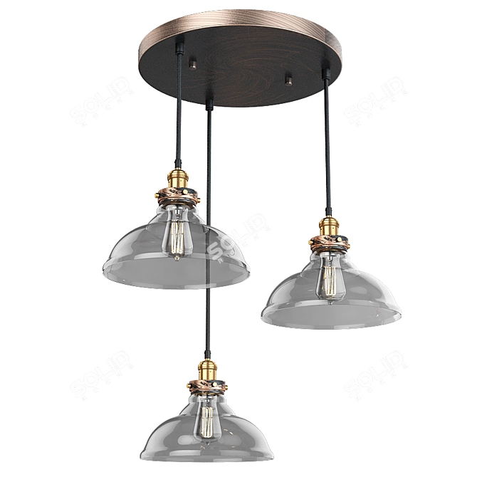 ARTCRAFT Bronze Copper Pendant: Elegant Lighting Solution 3D model image 1