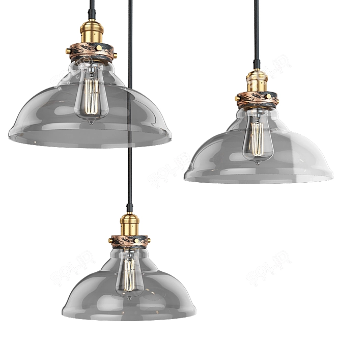 ARTCRAFT Bronze Copper Pendant: Elegant Lighting Solution 3D model image 2