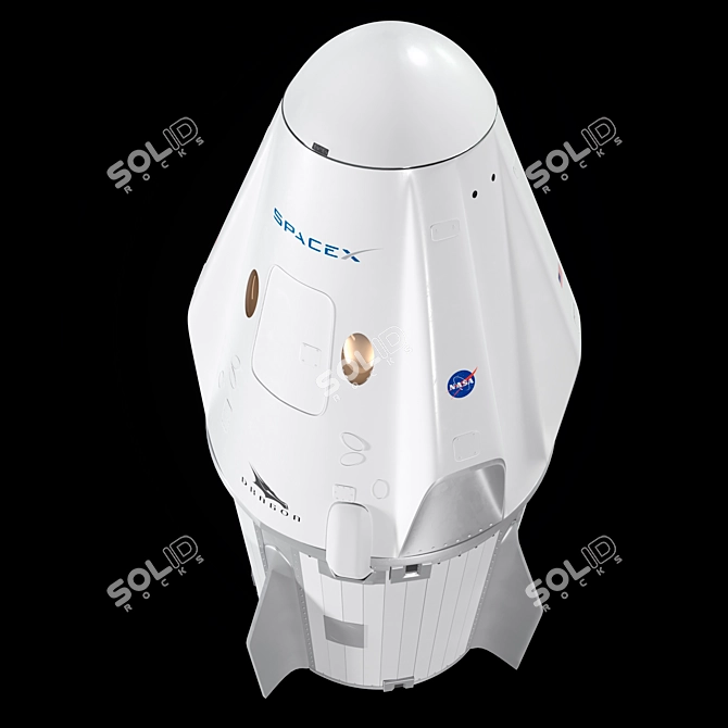 Revolutionary SpaceX Crew Dragon 3D model image 2