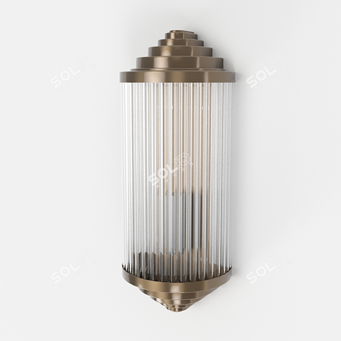 Petitot Wall Light: Antique Brass, 1x60W E14 3D model image 1