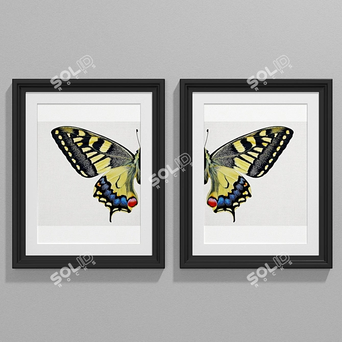 Modern Style Butterfly Art 3D model image 1