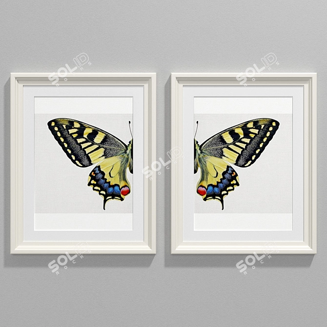 Modern Style Butterfly Art 3D model image 2