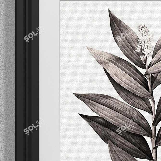 Sepia Botanical Prints Collection 3D model image 3