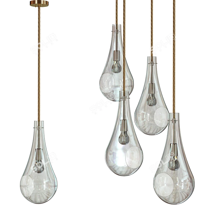 Terra 2013 Pendant: Chrome, 42-inch Light 3D model image 1