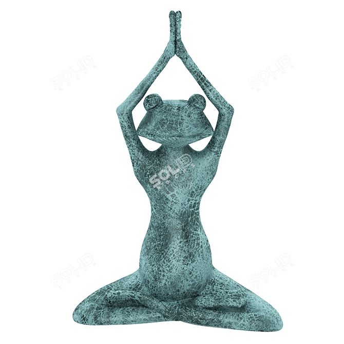 Zen Frog Yoga Statue 3D model image 1