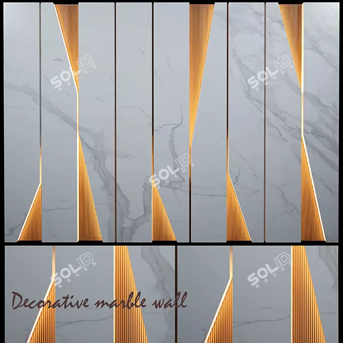 Elegant Marble Wall Décor 3D model image 1