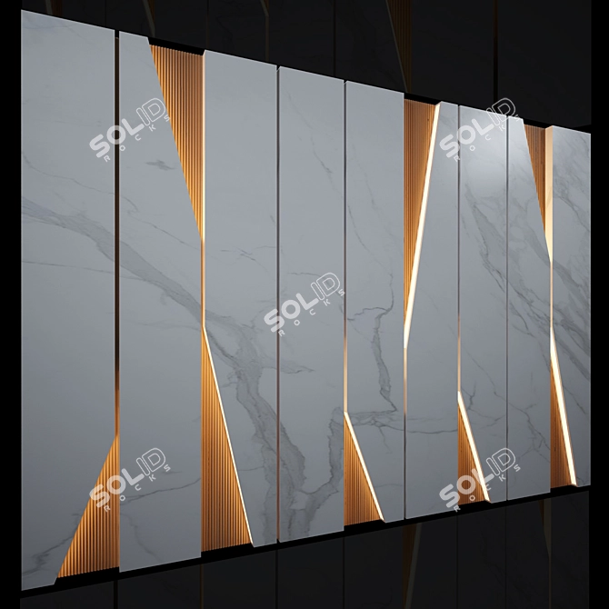 Elegant Marble Wall Décor 3D model image 2