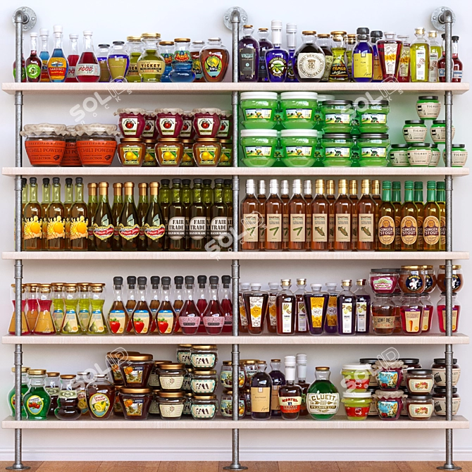 StoreShelf: Stylish Storage for Kitchen, Shops, Bars 3D model image 1