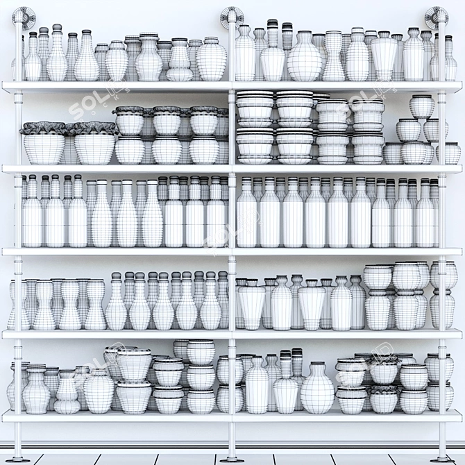StoreShelf: Stylish Storage for Kitchen, Shops, Bars 3D model image 2